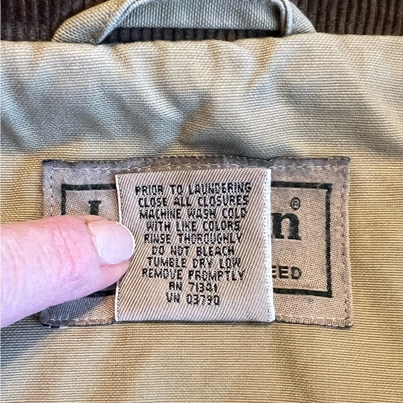 L. L. Bean Original Field Coat, men’s size large, saddle, brown corduroy collar. - Picture 7 of 12
